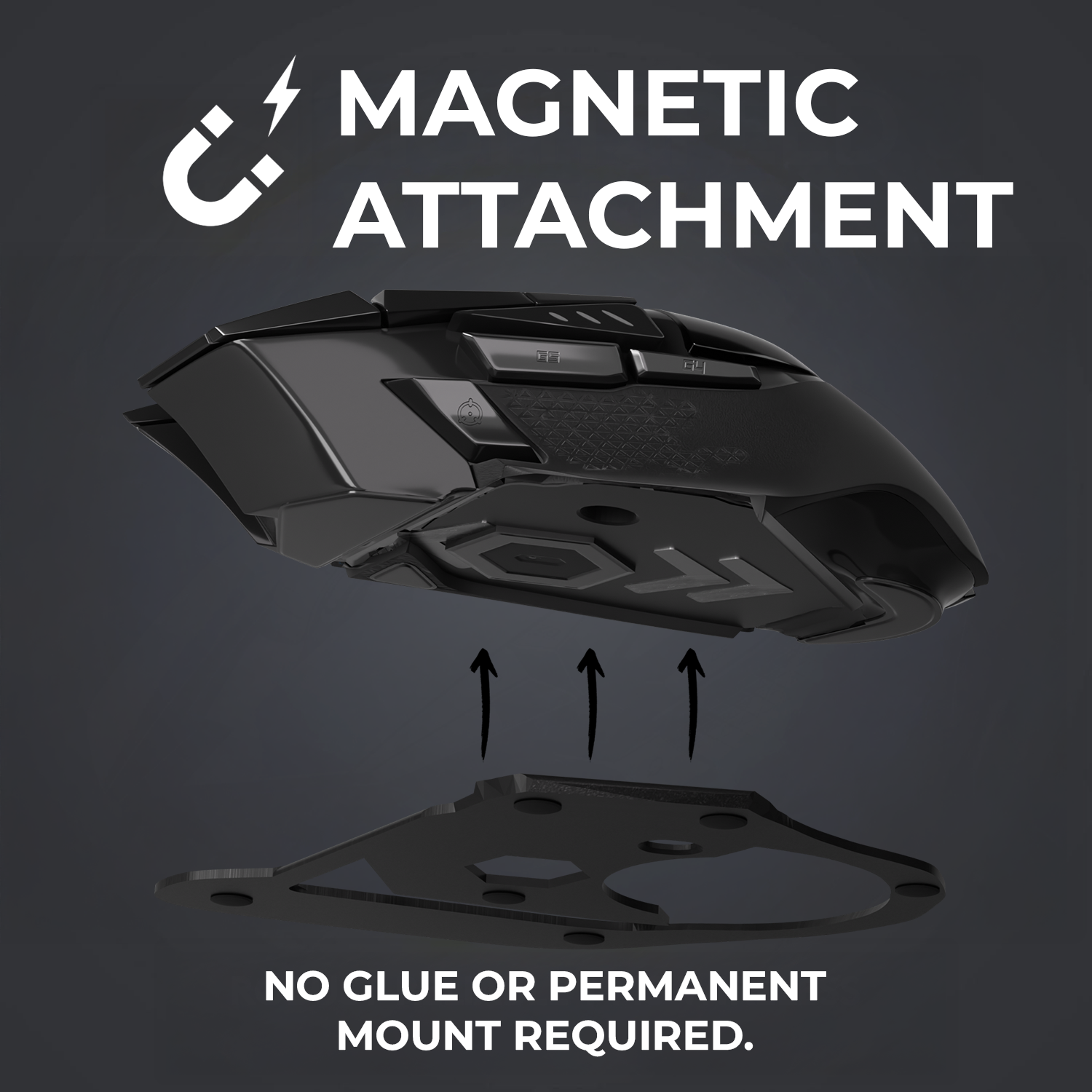 Neodymium magnet and metal insert mounting mechanism